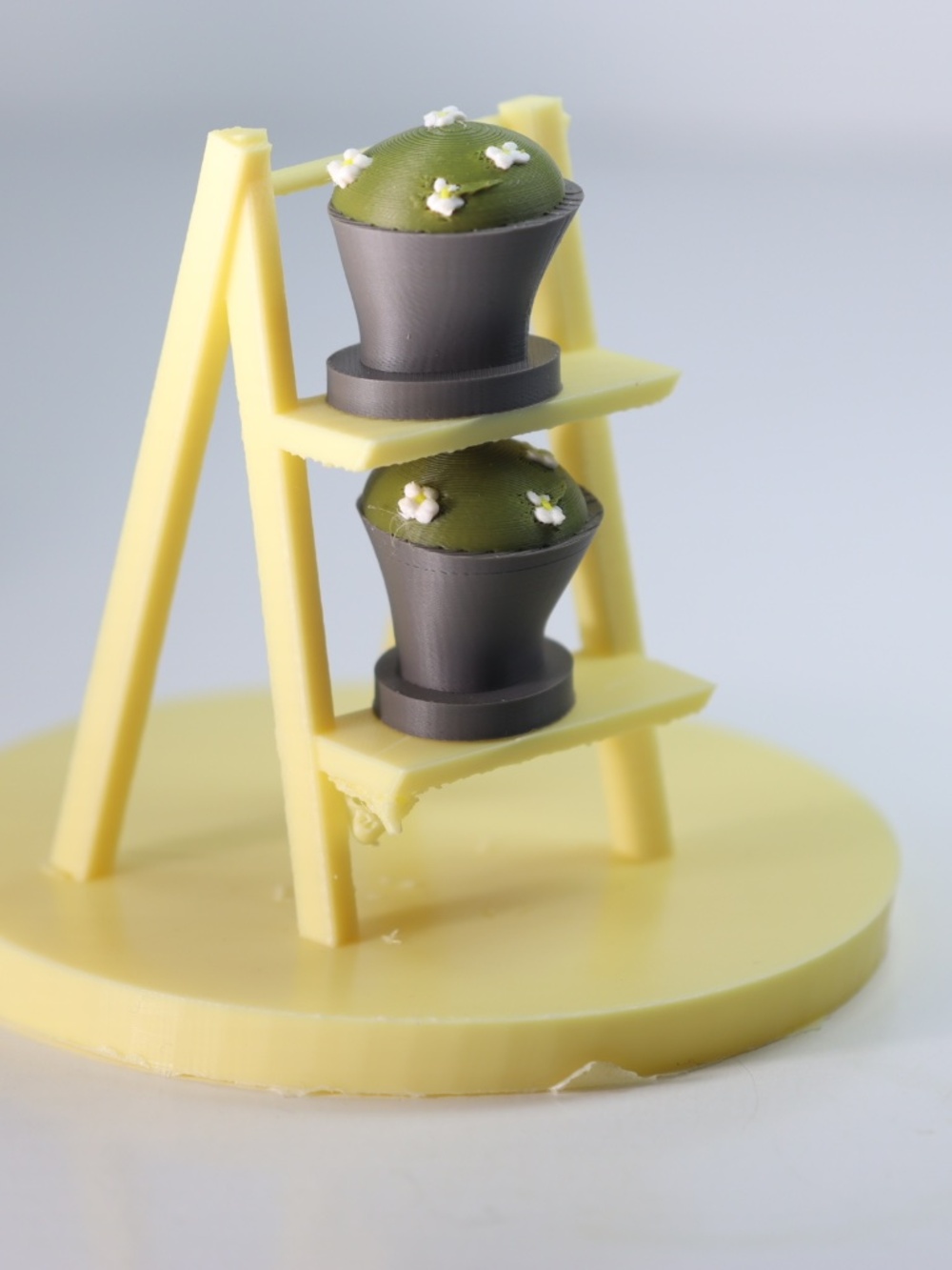 3D Miniature Stand with two Plant Pots Miniature Home Decor